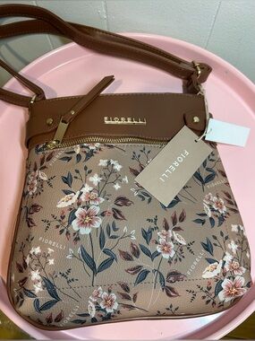 Fiorelli Women's Floral Crossbody Bag in Taupe Brown